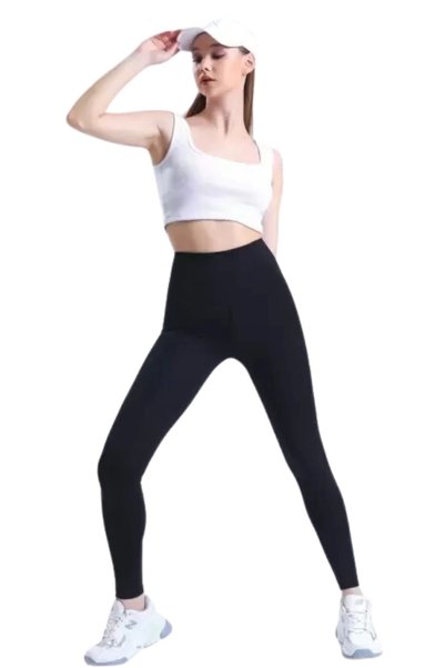 Tam12den Home High Waist Tummy Control Push-Up Leggings Black