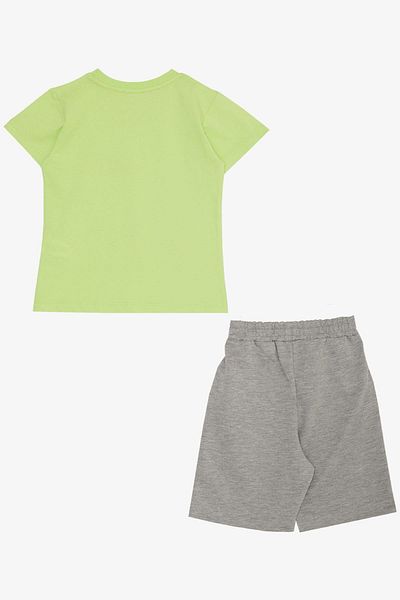 Breeze 9 Months-3 Years Baby Boy Shorts Set - Strong Friends Themed, Pistachio Green