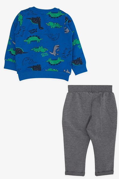 Breeze Baby Boy Tracksuit Set Dinosaur Printed 9 Months-3 Years, Blue