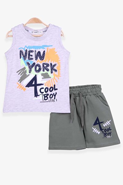 Breeze 1-4 Years Boy's Shorts Set - Beige Melange, Printed