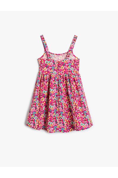 Koton Μίντι Φόρεμα Floral λουράκι ύφασμα βισκόζης