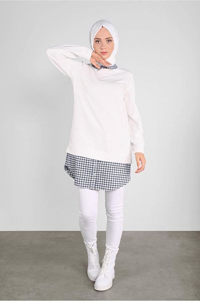 Alvina Shirt Collar Cotton Tunic - 41268