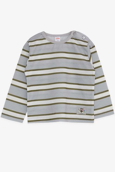Breeze Baby Boy Long Sleeve T-Shirt Patchwork Striped 9 Months-3 Years, Mixed Color