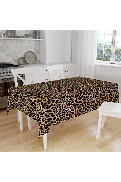 Fabeteks Leopar Kürkü Desenli Dijital Baskılı Masa Örtüsü