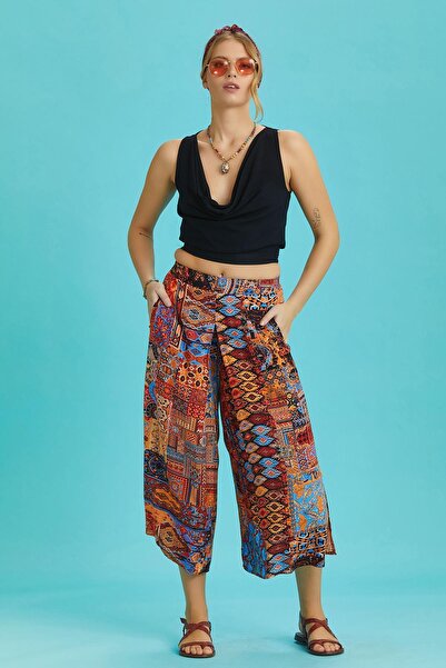 Los banditos Fustă pantalon de damă cu detaliu plisat în față