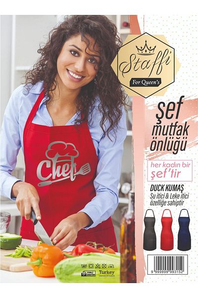 SEYFİKİRTASİYE Cheef Kitchen-Painting Bib Waterstain Pusher Duck Fabric 50X70 cm Size