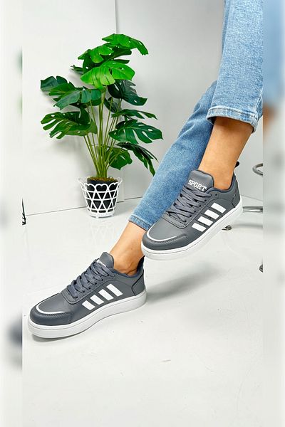 İmerShoes Tenis de zi cu zi unisex afumat - cu dungi, șireturi și talpă confortabilă cu zimțată St-331