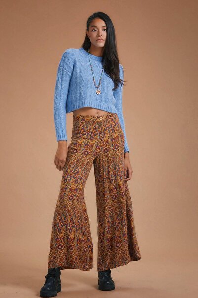 Los banditos Palazzo Yüksek Bel Bol Kesim Pantolon