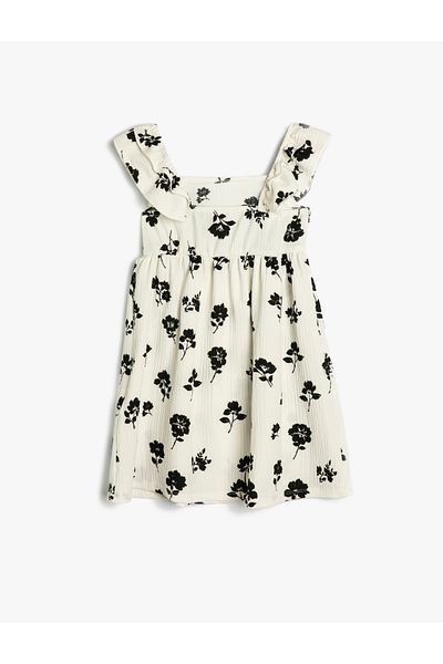 Koton Rochie cu bretele cu modele florale cu volante