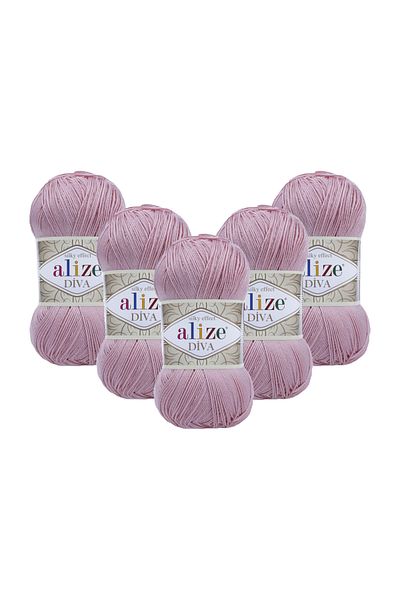 Alize خيوط الحياكة اليدوية ديفا 100 جرام. عبوة من 5 قطع (100 جرام × 5 قطع)