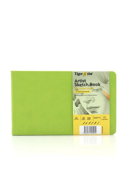Tigertint Sketch Book Hard Cover Sketchbook 140 Gr Horizontal A5 80 Yp Pistachio Green