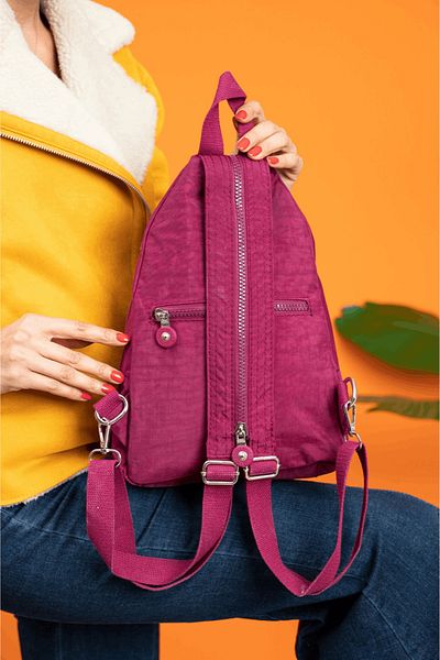 modvina Geantă originală Crinkle Fabric Claret Red - Atât rucsac, cât și geantă Bady Geantă de calitate superioară