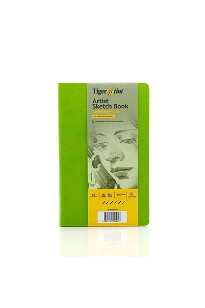 Tigertint Sketch Book Hard Cover Sketchbook 140 Gr A5 80 Yp Pistachio Green