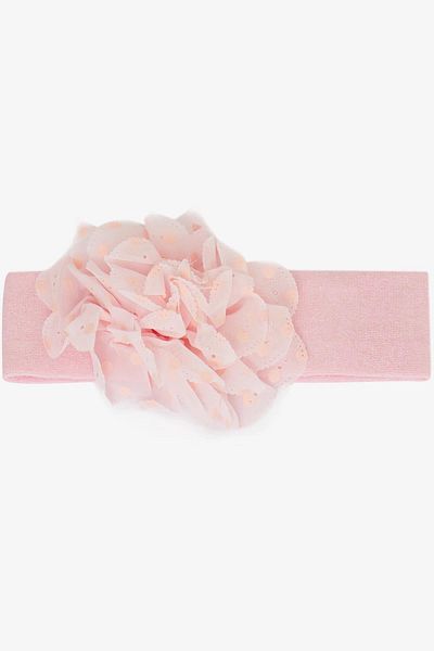 Minidamla Pink Rose Polka Dot Patterned Baby Girl Hair Band