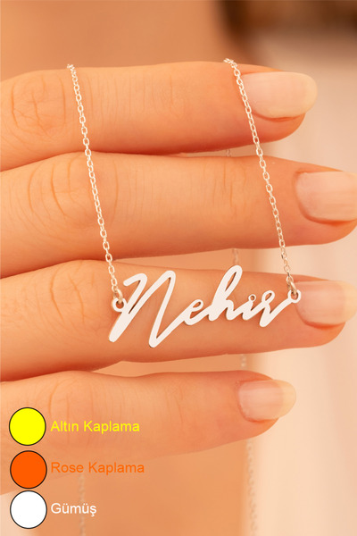 OSMANLI GÜMÜŞ Kadın Gümüş Kolye - Nehir Yazılı 925 Ayar Gümüş Kadın Kolye