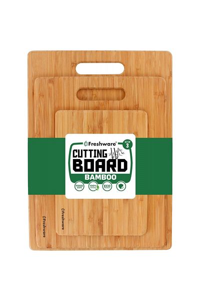 Choice Bamboo Cutting Boards for Kitchen [Set of 3] Wood Cutting Board for Chopping Meat, Vegetables, Fr...