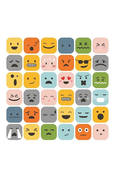 Lizpo Decor Emoji Themed Shaped Sticker Label 3 Cm