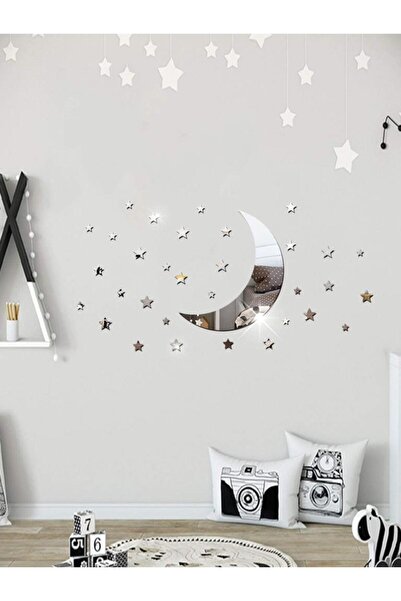 Lizpo Decor Ay Ve Yıldız Ayna Çıkartması Çocuk Odası Dekorasyon
