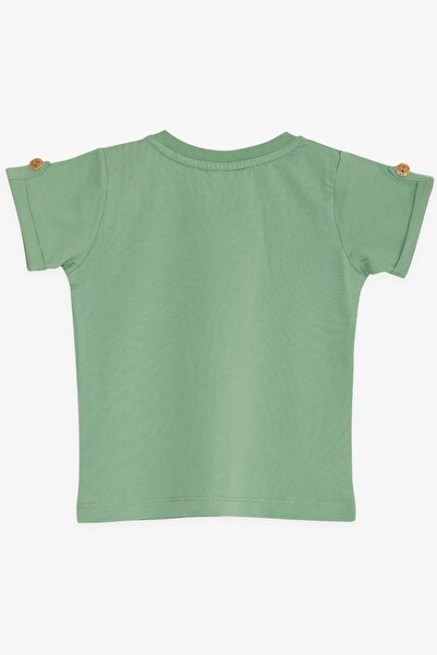 Breeze Baby Boy T-Shirt with Pockets, Buttons on Sleeves and Accessories, 9 Months-3 Years, Mint Green