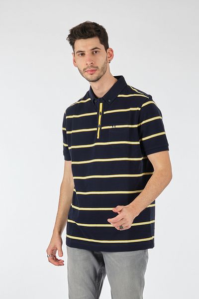 Campione Ανδρικό μπλουζάκι Claudio Striped Polo Neck Regular Fit