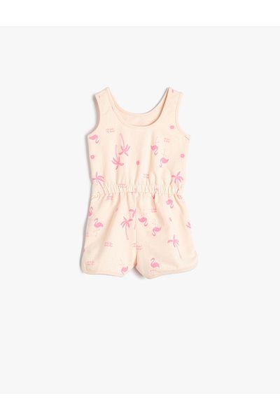Koton Träger-Jumpsuit aus Baumwolle mit Printdetails