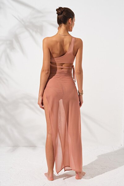 Pierre Cardin Yırtmaçlı Tül Tek Etek Bronz 231807