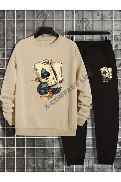 x-compass life Σετ φόρμας Unisex με στάμπα Dice - Zifir Collar