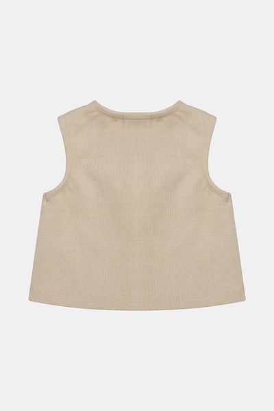 Layette Bg Store Baby Girl Beige Vest 23Ss0Lt7701