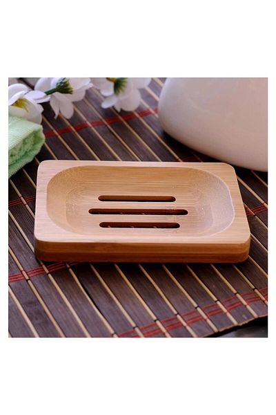devigo Natural Bamboo Soap Dispenser - Water Drain, Fashionable and Ecological Design