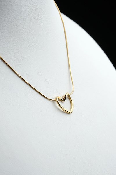 Satürn Silver Kuyumculuk Steel Heart Knot Necklace