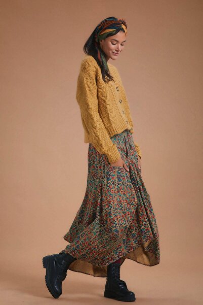 Los banditos Fustă lungă largi, cu șireturi în talie și buzunar