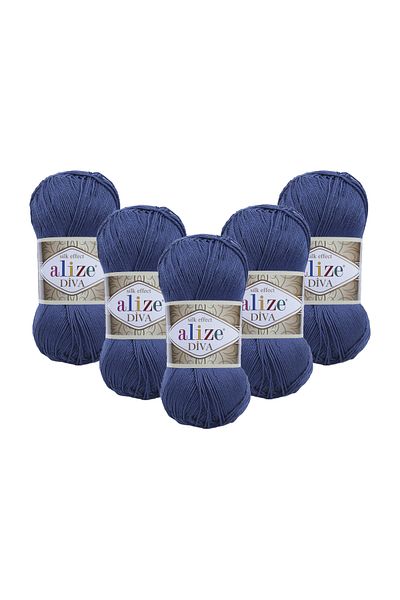 Alize خيوط الحياكة اليدوية ديفا 100 جرام. عبوة من 5 قطع (100 جرام × 5 قطع)
