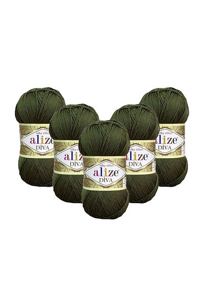 Alize Diva Hand Knitting Yarn 100 Gr. Pack of 5 (100GR X 5 PCS)