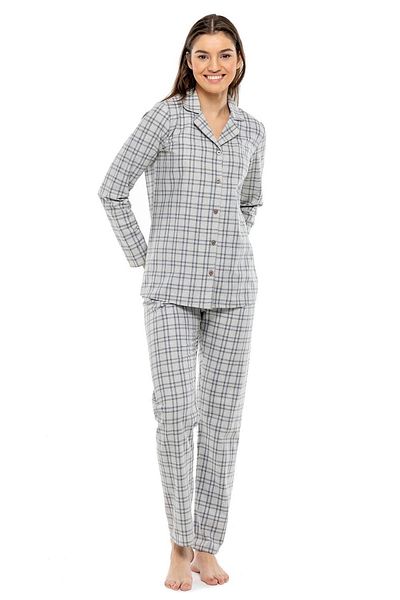 Mod Collection 3976 Set de pijamale cu mânecă lungă, antracit, pentru femei - antracit