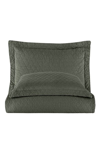 PASIONI - Pamuklu - Parça Boyama Este Haki Tek Kişilik Yatak Örtüsü Takımı