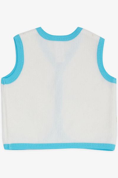 Breeze Baby Boy Velvet Vest Buttoned 0-3 Months-9 Months, White