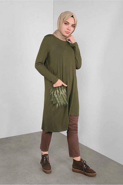 Alvina Pocketed Fur Tunic 41238