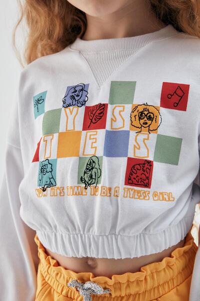 Tyess Bg Store Κοριτσίστικο λευκό φούτερ 23psstj4401