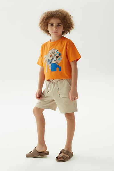 Nebbati BG Store Pantaloni scurți bej pentru băieți