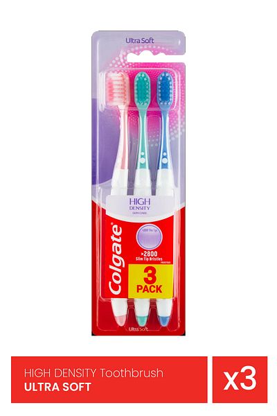Colgate HIGH DENSITY Toothbrush, ULTRA SOFT x 3 pieces