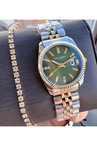 Tom Jones Kadın Kol Saati Gümüş Gold Çelik 3 Atm Su Geçirmez 2 Yıl Garantili ...