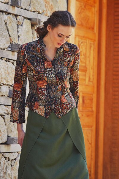 Los banditos Cross Buttoned Judge Collar Women's Jacket Blouse