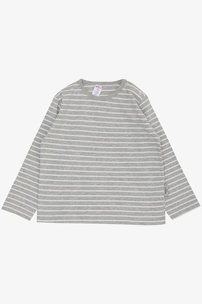 Breeze Baby Boy Long Sleeve T-Shirt Placket Striped 9 Months-3 Years, Gray Melange