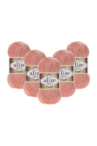 Alize Diva Hand Knitting Yarn 100 Gr. Pack of 5 (100GR X 5 PCS)