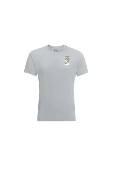 Jack Wolfskin Vonnan S/s Graphic T M 1809941tr-6709 Ανδρικό γκρι μπλουζάκι