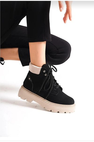 ACMZ SHOES Women's Cat Lacing Detail Boots
