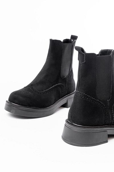 Aymood 02-2002 Μαύρες Suede Elastic Daily Γυναικείες Μπότες