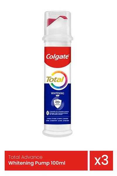 Colgate Total Advance Whitening Pump 100ml x 3 pieces