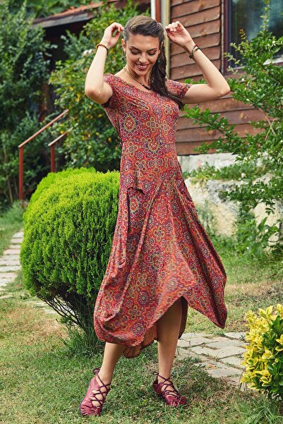 Los banditos Authentic Pool Collar Half Sleeve Long Dress