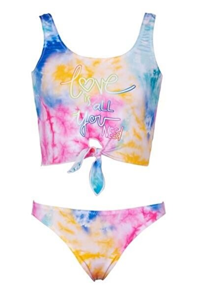 Kom Vintage Tankını Kız Bikini - Pembe - Pembe